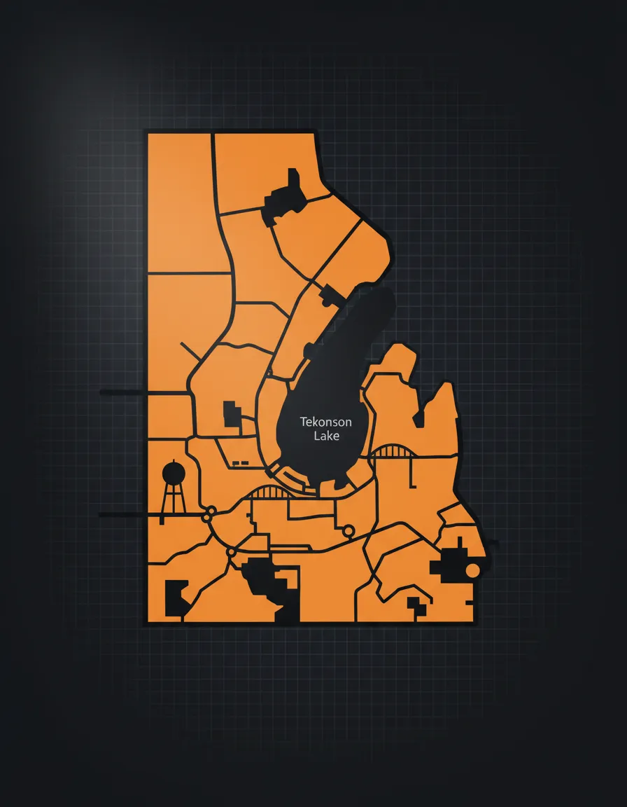 Map highlighting Blatter's Foam & Insulation service area around Tekonsha, MI