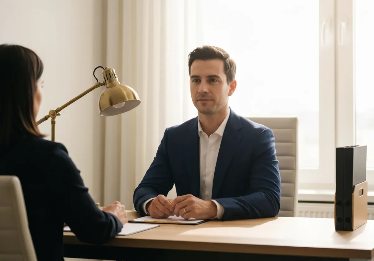 Professional advisor meeting with a client discussing life insurance