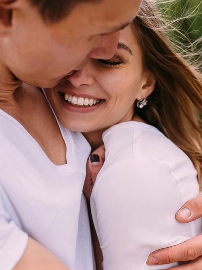 Couple hugging