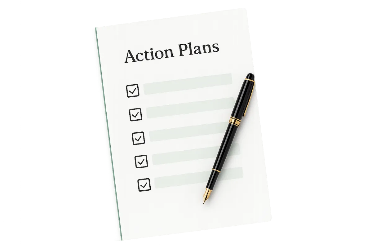 Employee reviewing personalized financial action plans