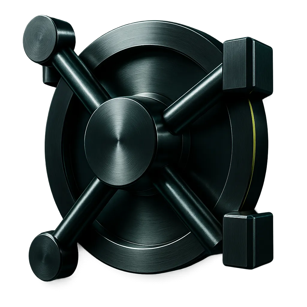 A heavy locked vault representing financial strength and protected business interests