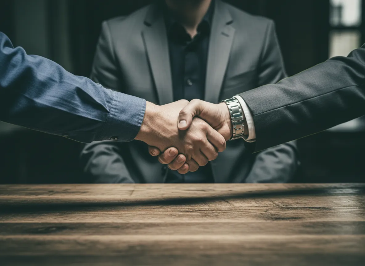Firm handshake finalizing a secure business structure