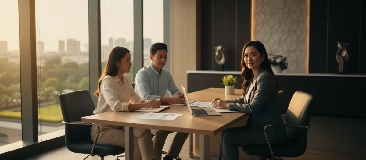 Structured financial planning session in a premium office