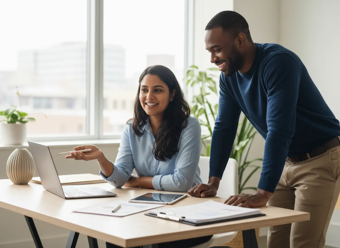 Client meeting with The Tax Guy reviewing finances