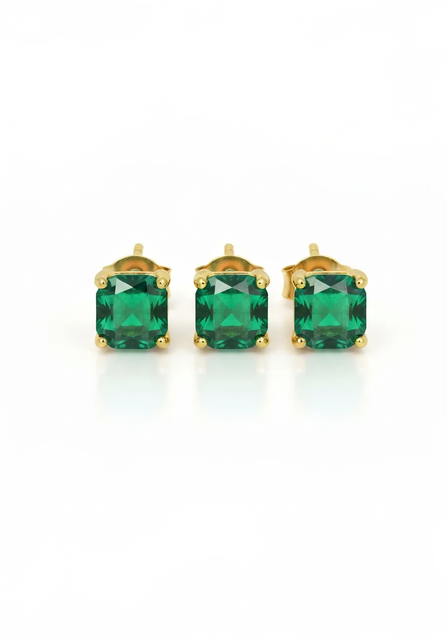 Aretes con esmeraldas colombianas