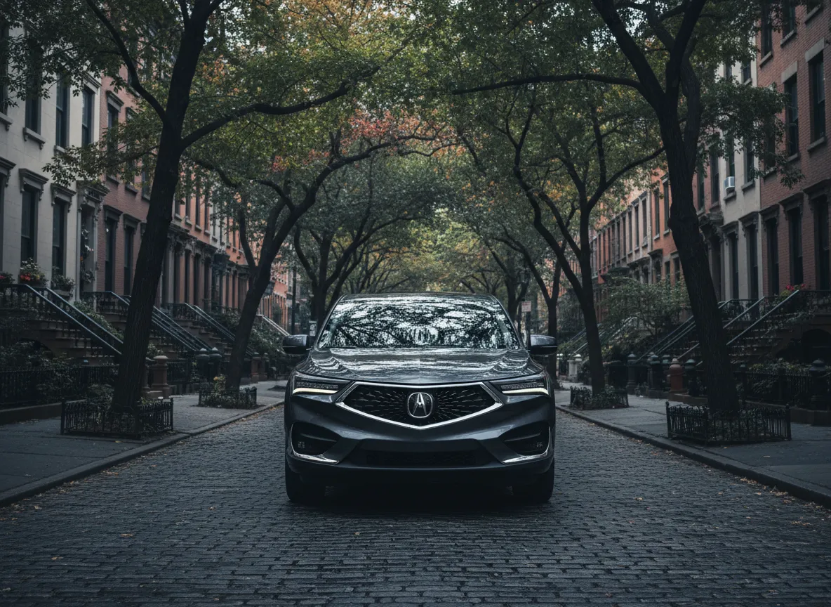 Acura RDX against a subtle New York cityscape