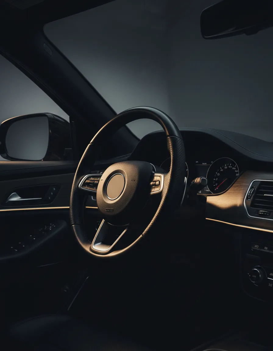 High-end vehicle interior representing no dealership games