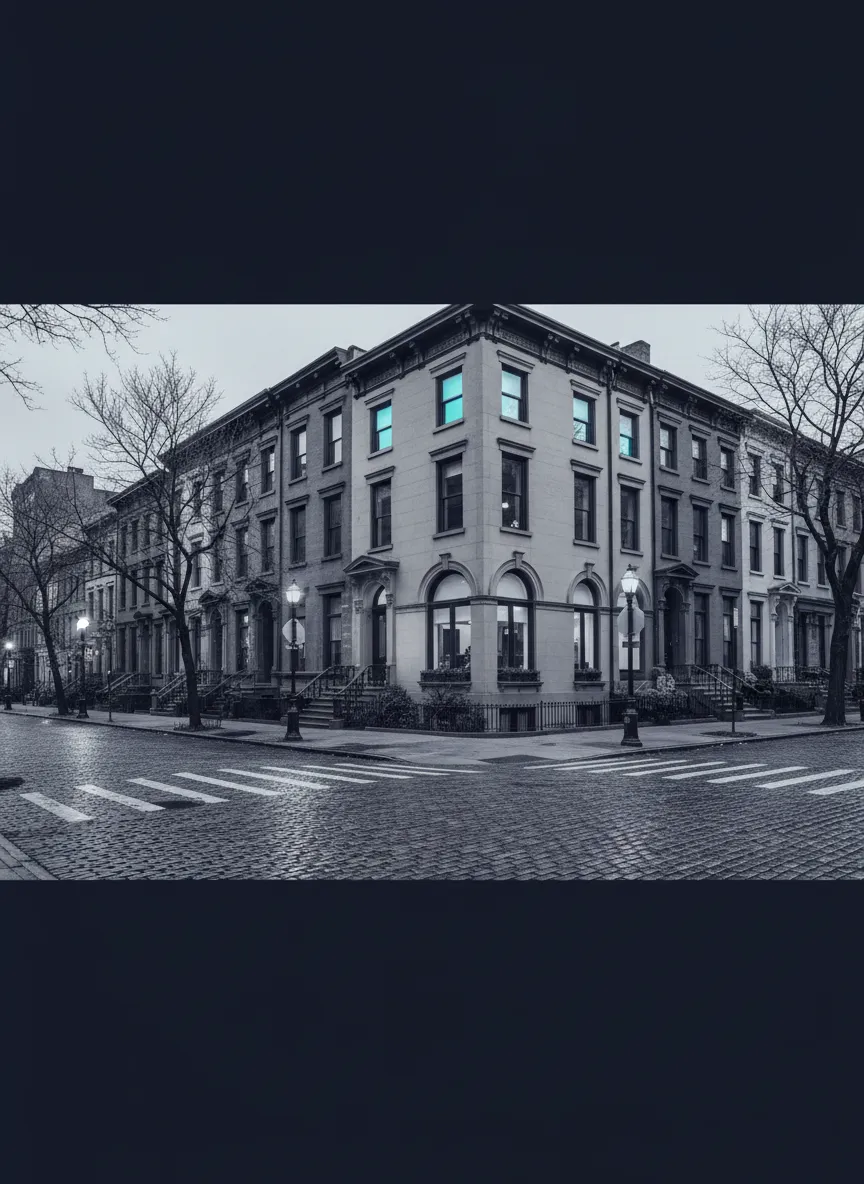 Desaturated premium architectural view of Brooklyn showcasing local expertise