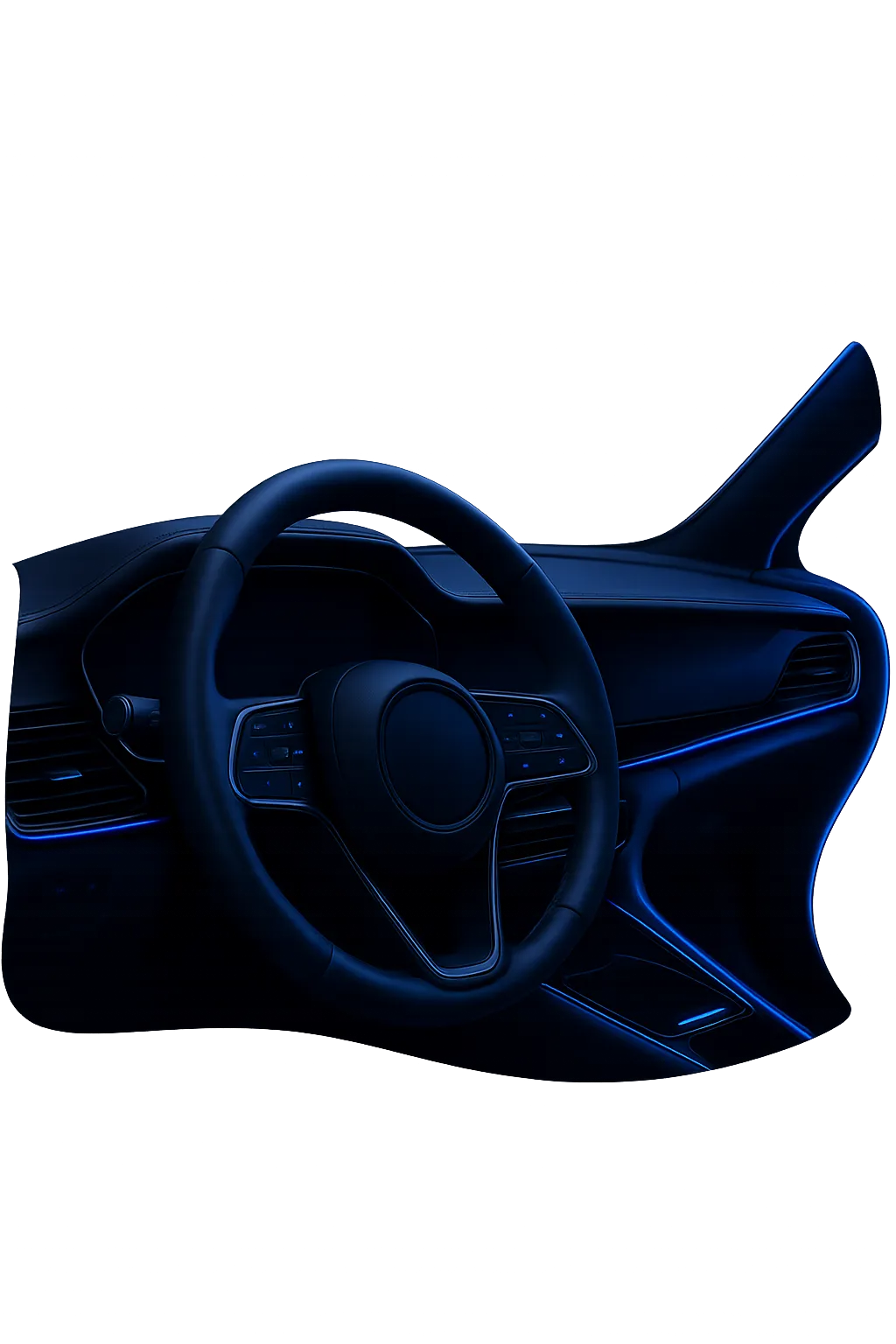 Luxury vehicle interior detailing with high gloss finish