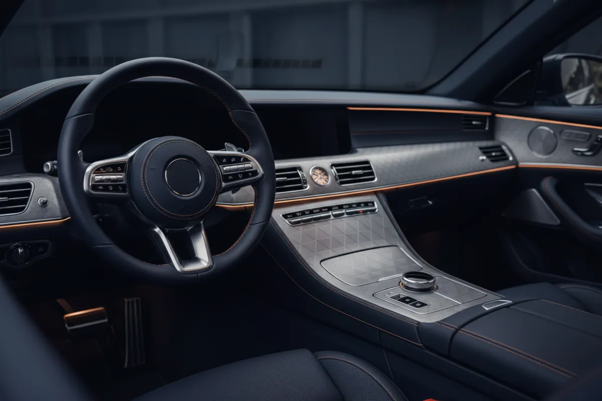 Luxury car interior detail signifying premium concierge service