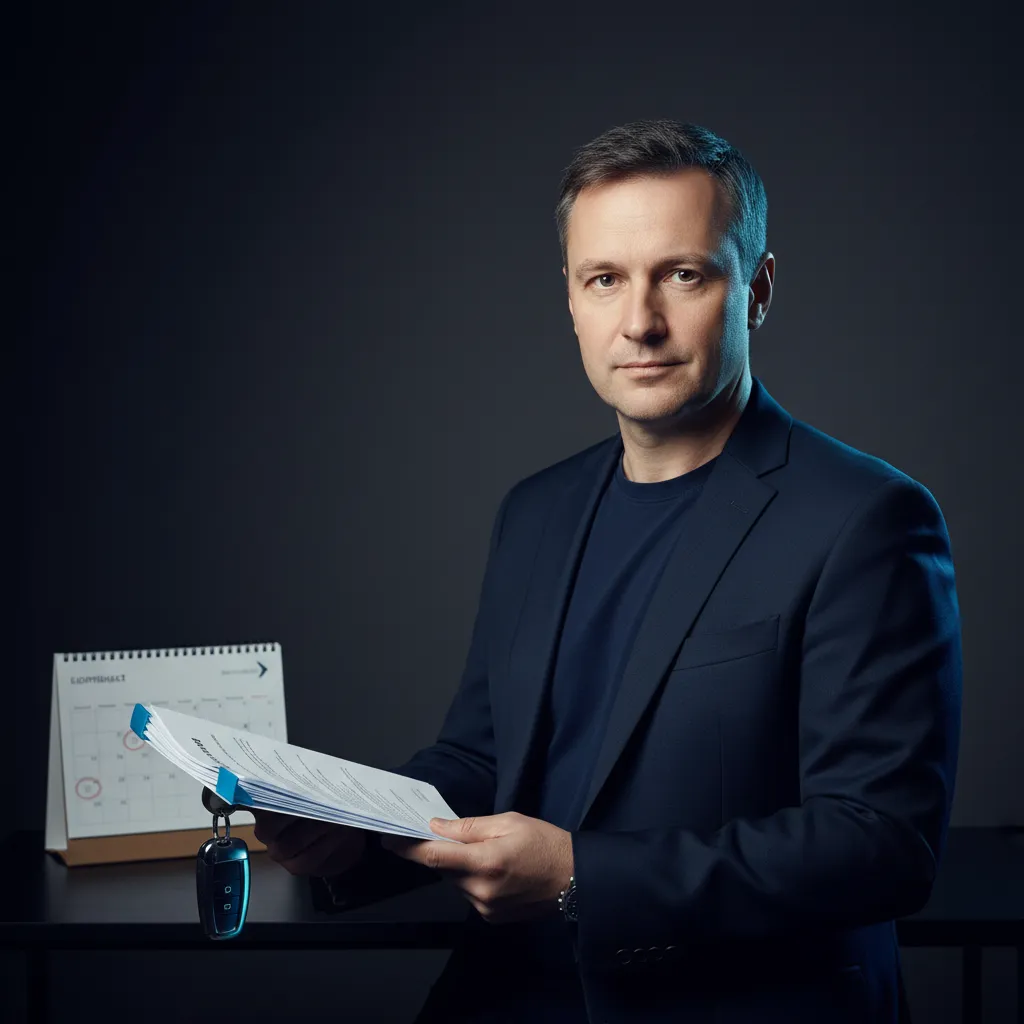 Automotive professional holding lease documents