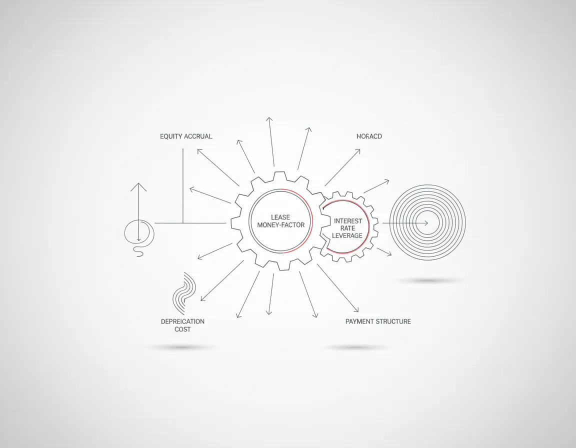 Abstract representation of lease money factor manipulation