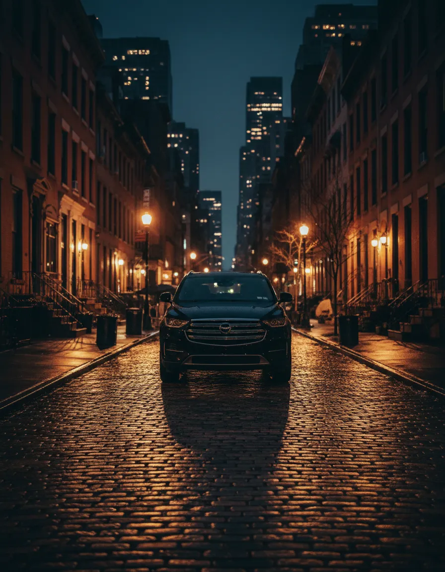 Quiet evening street view indicating reduced stress