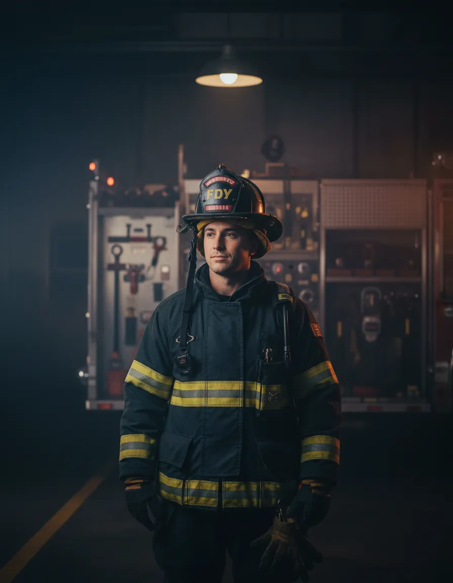 Documentary style NYC firefighter shifting focus
