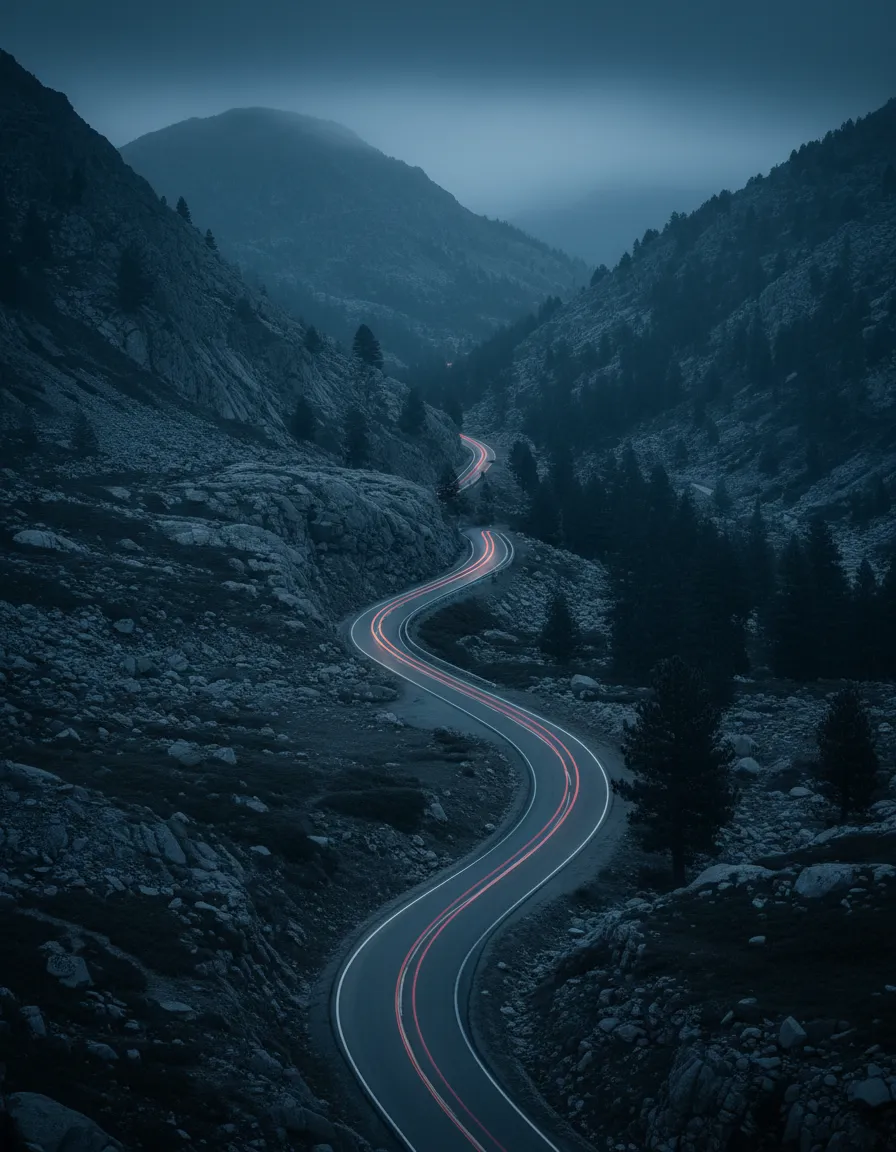 Empty scenic road symbolizing patience, strategy, and calm decision making