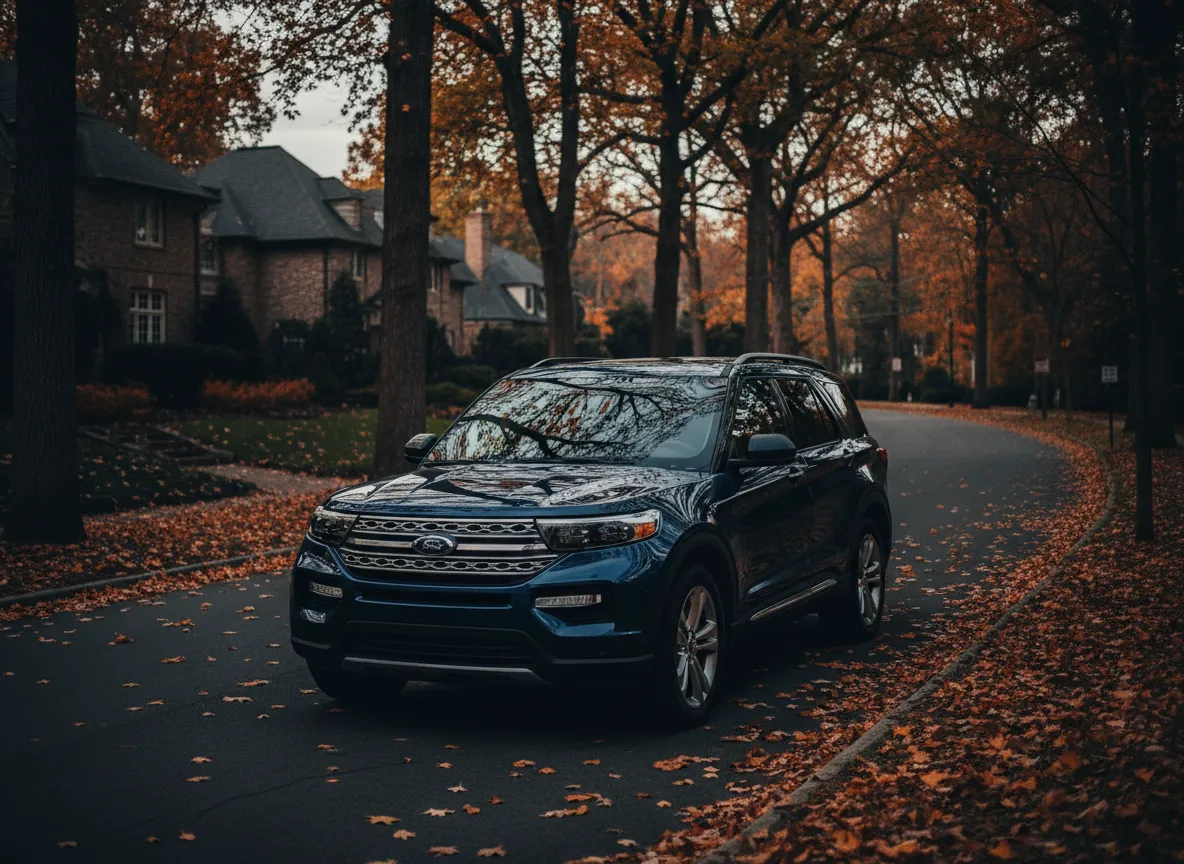 Ford Explorer parked in a residential neighborhood in Forest Hills