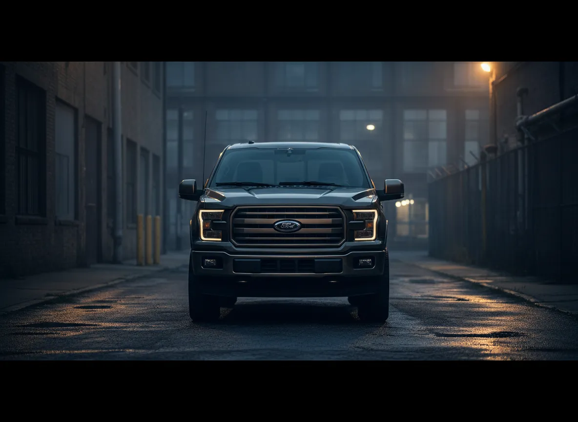 Ford F-150 driving in an urban environment in Queens