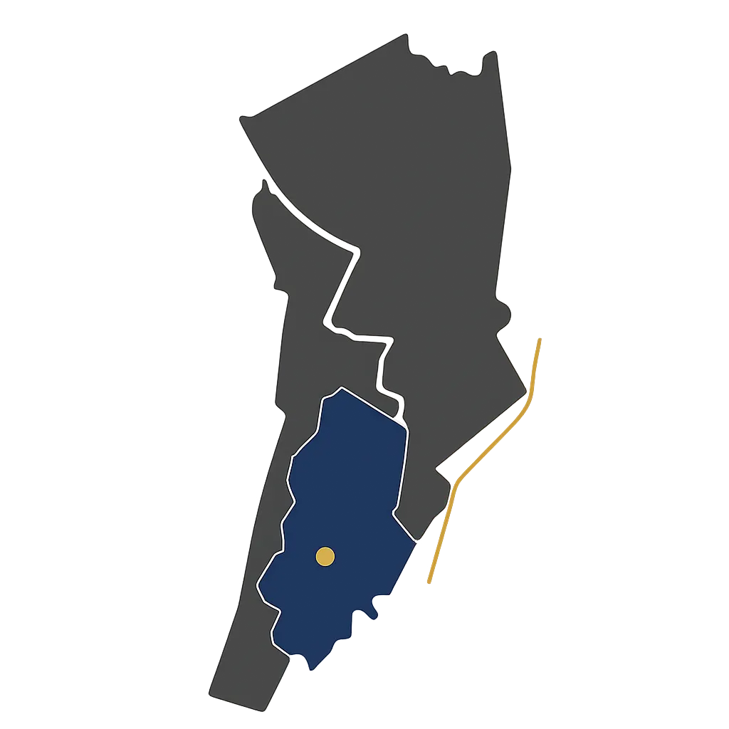 Stylized map detail representing the Yonkers and Westchester network