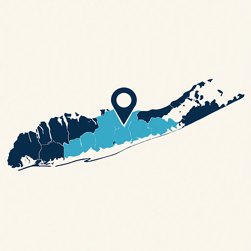 Map of Huntington and Suffolk County service areas
