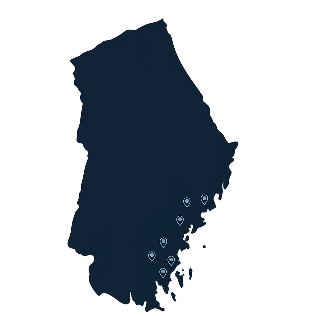 Premium map illustration of Westchester County and New Rochelle area