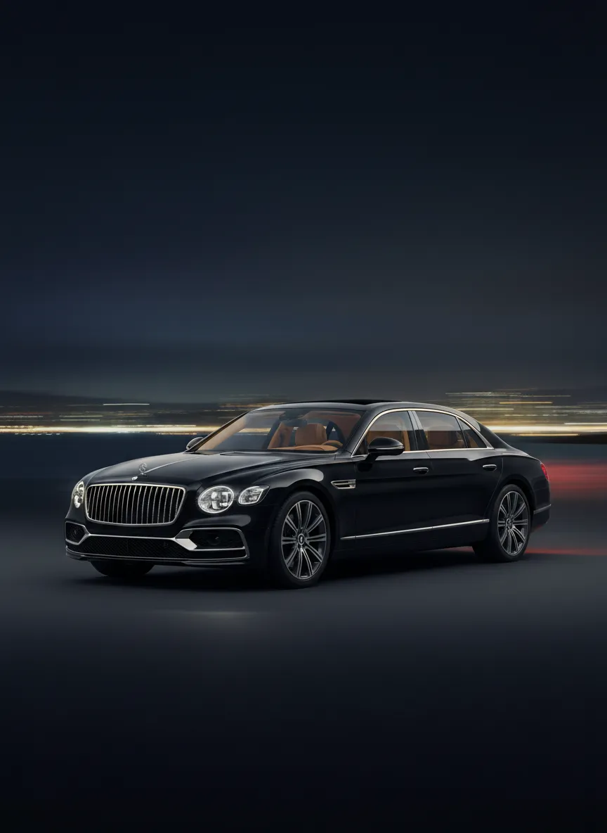 Luxury vehicle driving through Great Neck Gold Coast