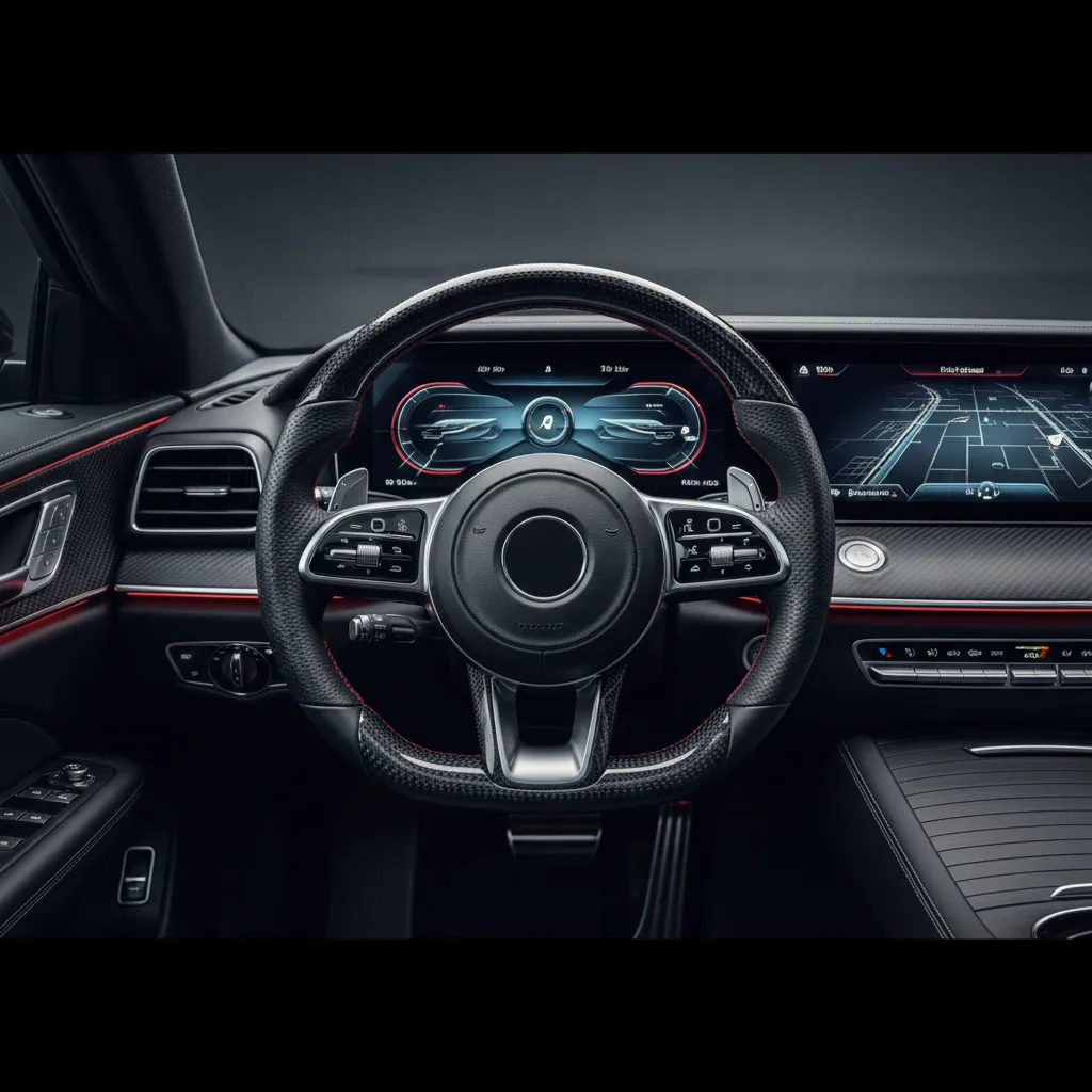 Luxury automotive dashboard detailing