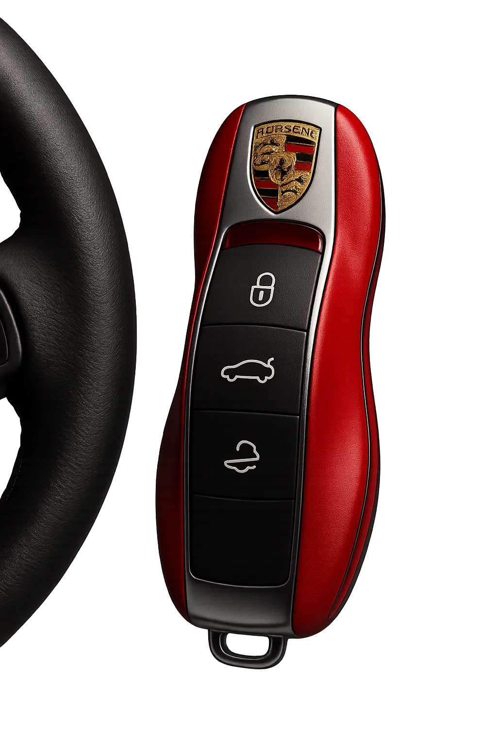 Porsche Key and Steering Wheel Detail