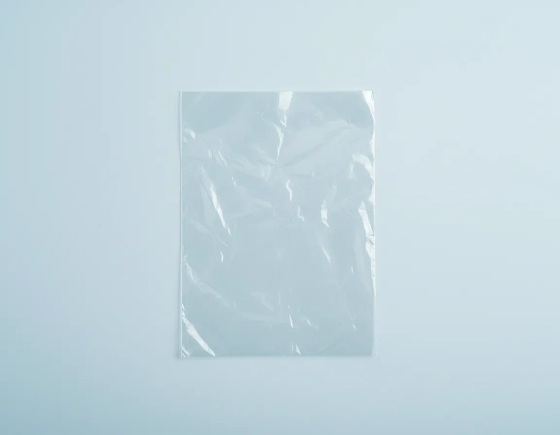 A flimsy, cloudy plastic trading card sleeve showing signs of wear