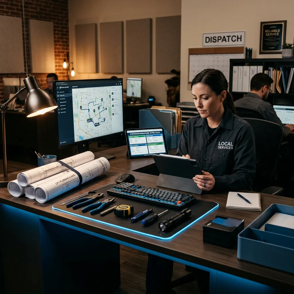 Modern and professional local storefront business interior with active operations