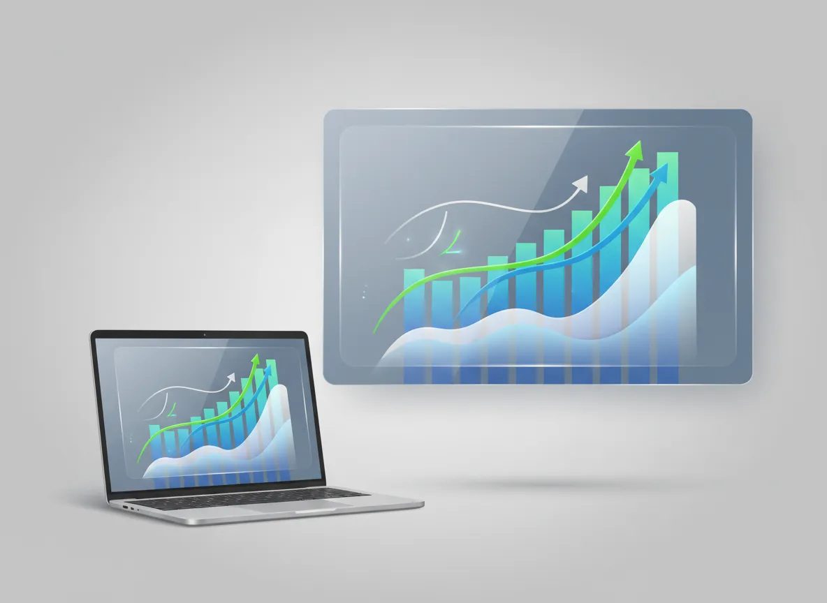 Growth chart representing performance gains