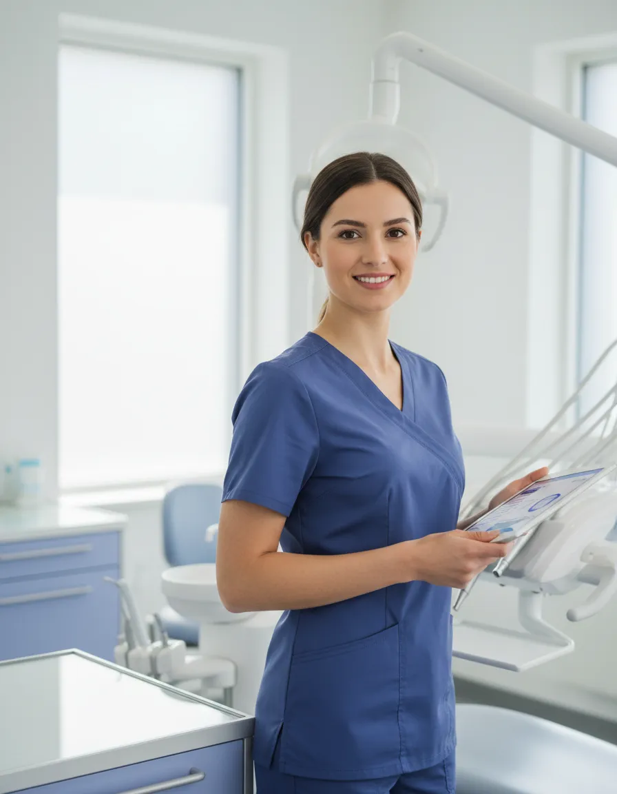 Dentist with equipment