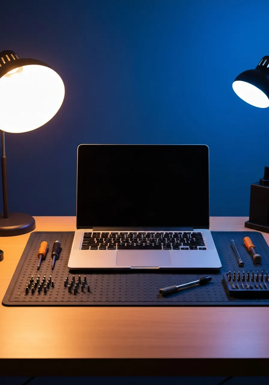 Pristine hardware repair workspace in Troy, MI