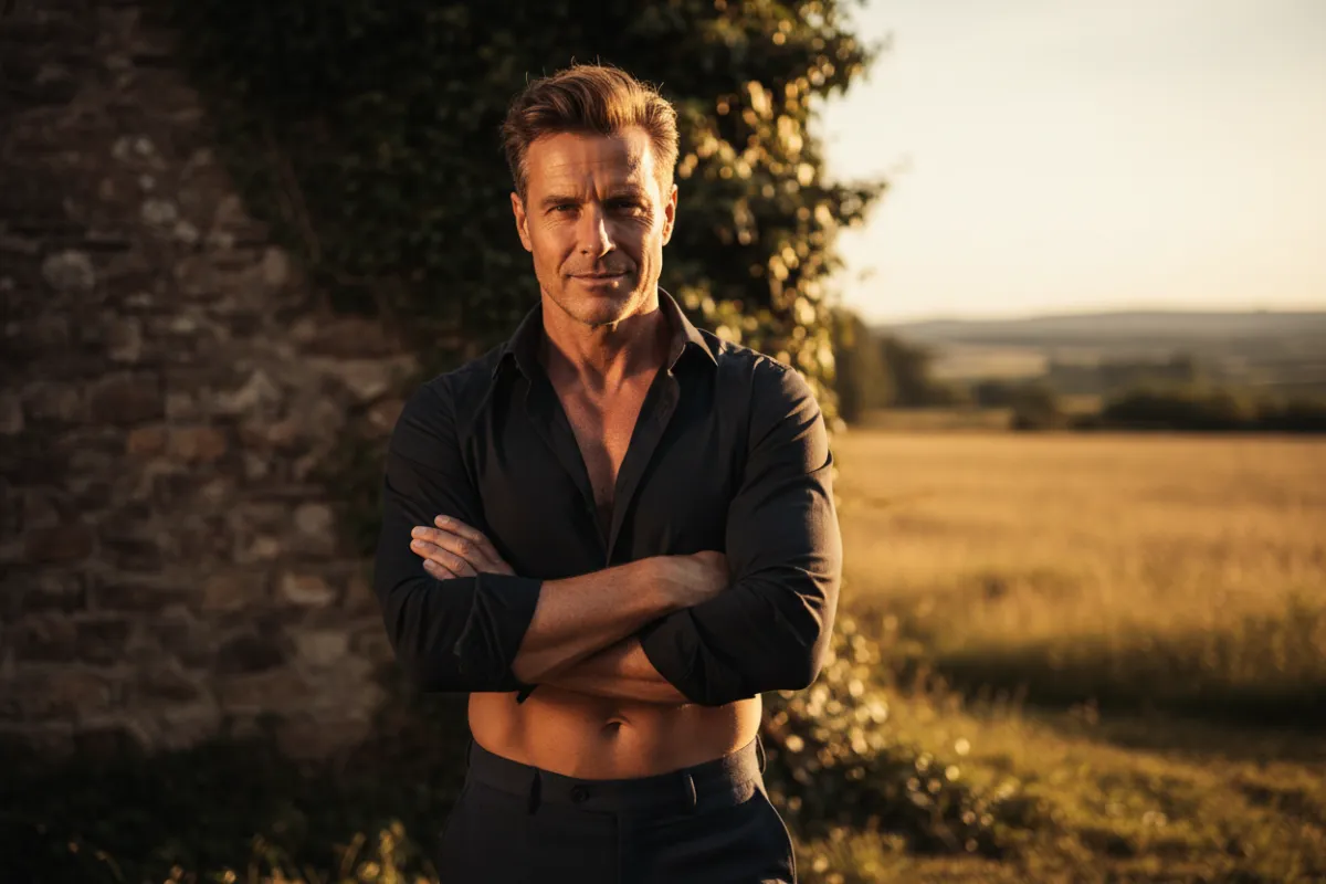 Confident middle-aged man outdoors, representing hormonal and sexual health outcomes.