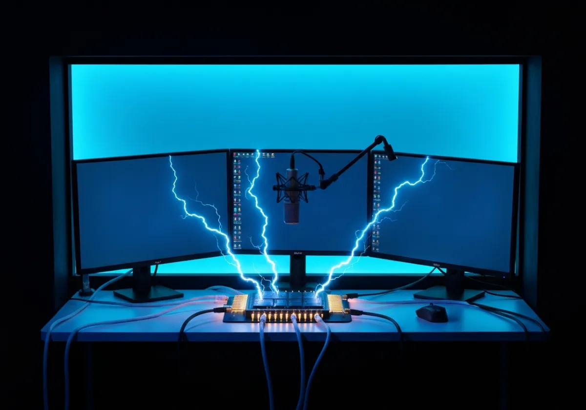 Twitch and YouTube gaming era broadcast setup
