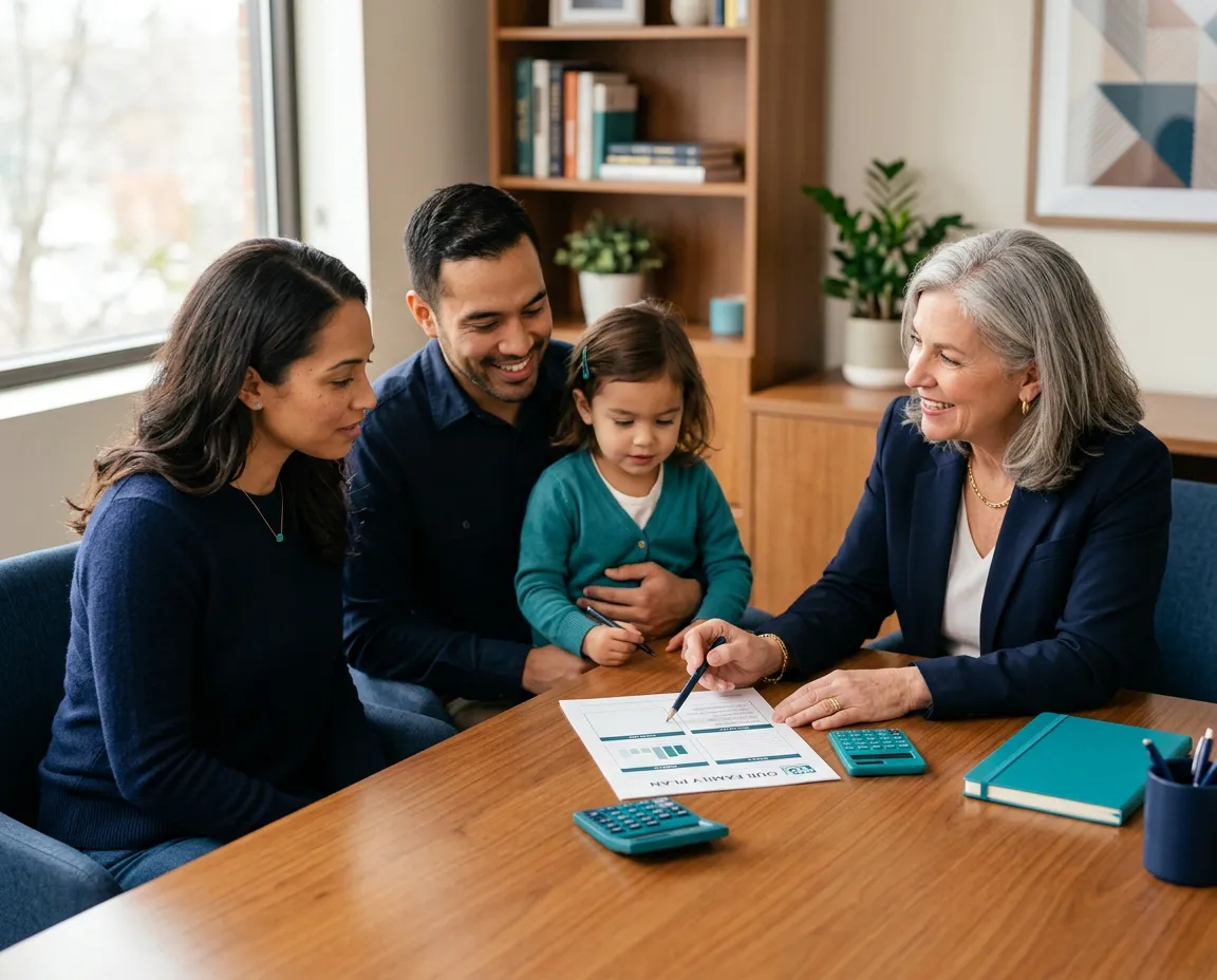 Family discussing personalized life insurance options with a trusted advisor