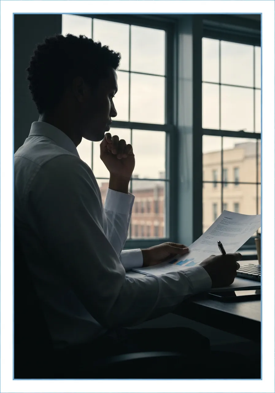 Client reviewing final insurance coverage documents confidently