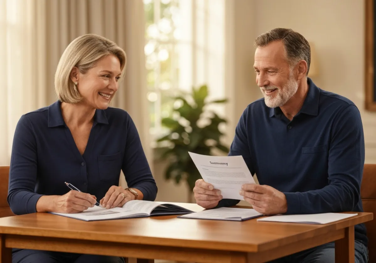 Mature couple feeling more prepared after a financial review