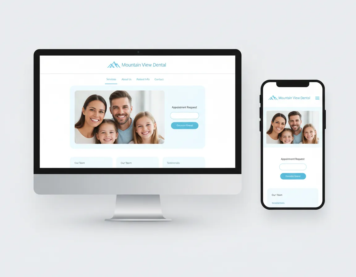 Mountain View Dental website mockup