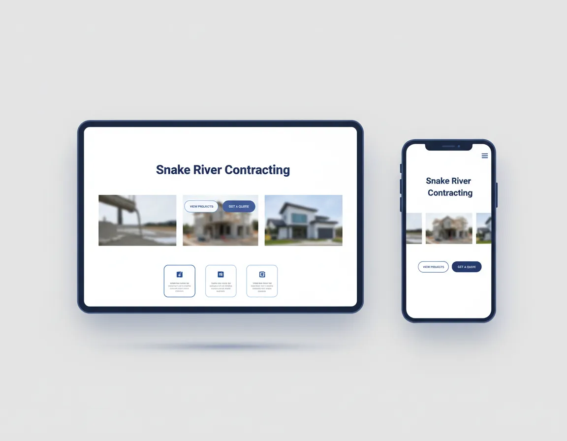 Snake River Contracting website mockup