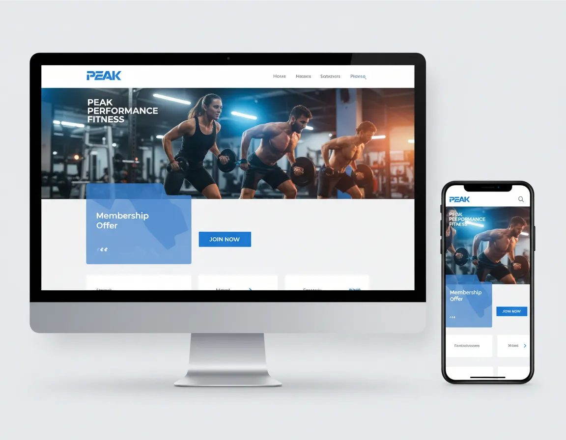 Peak Performance Fitness website mockup