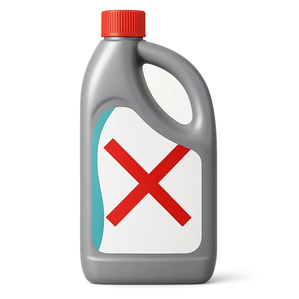 A cautionary visual representing the harm of chemical drain cleaners on older pipes