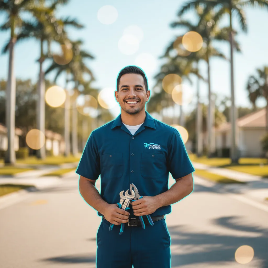 Friendly My Plumbing Friends technician working in Southwest Florida