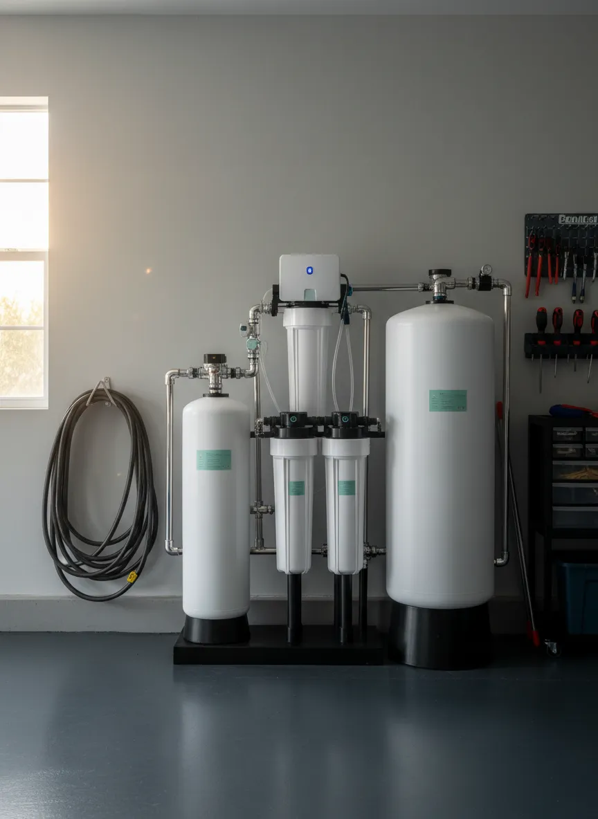 Clean residential plumbing setup in a Southwest Florida home