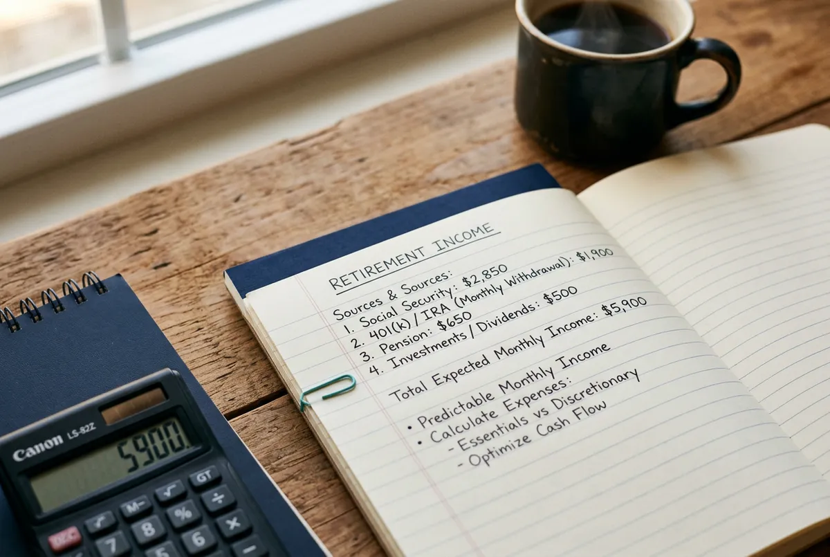 Predictable monthly retirement income streams calculator and notebook