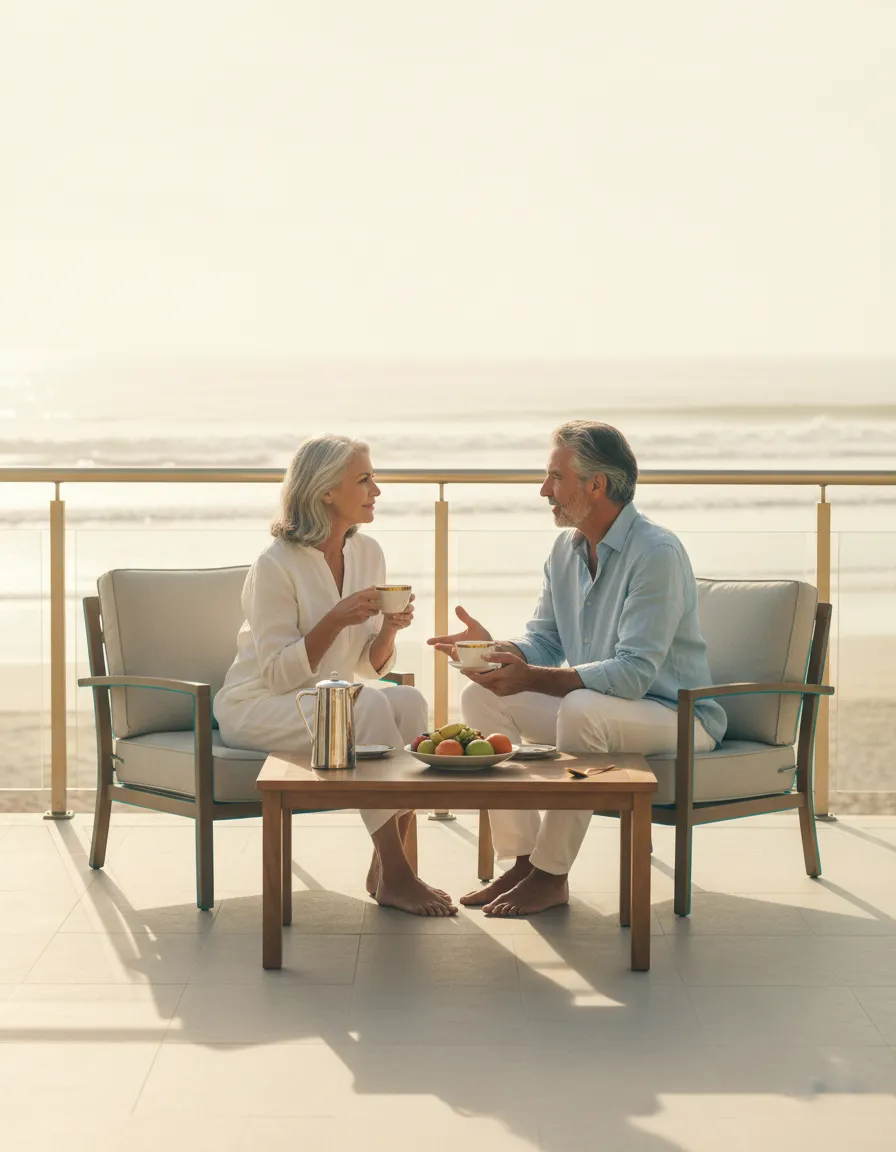 Couple reviewing their guaranteed lifetime income plan