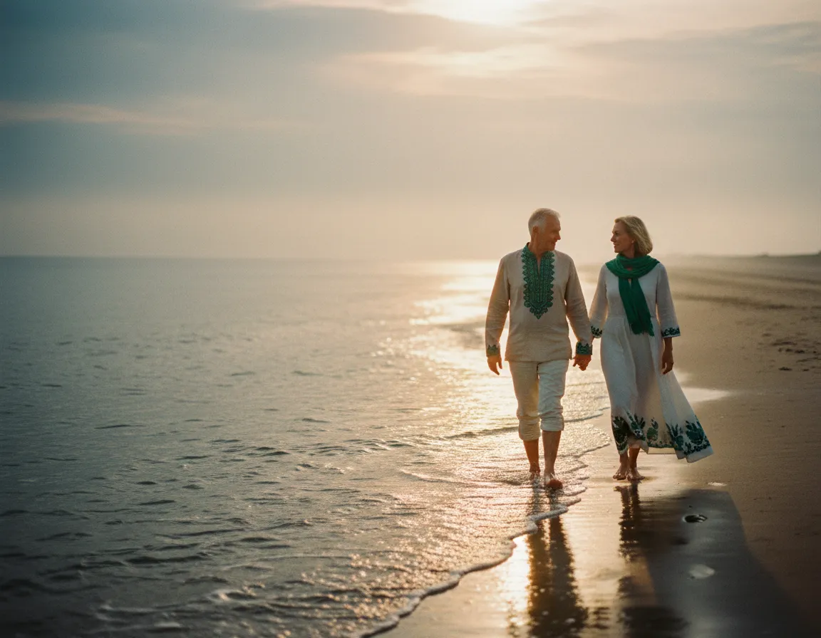 Seniors enjoying a relaxed lifestyle by the ocean