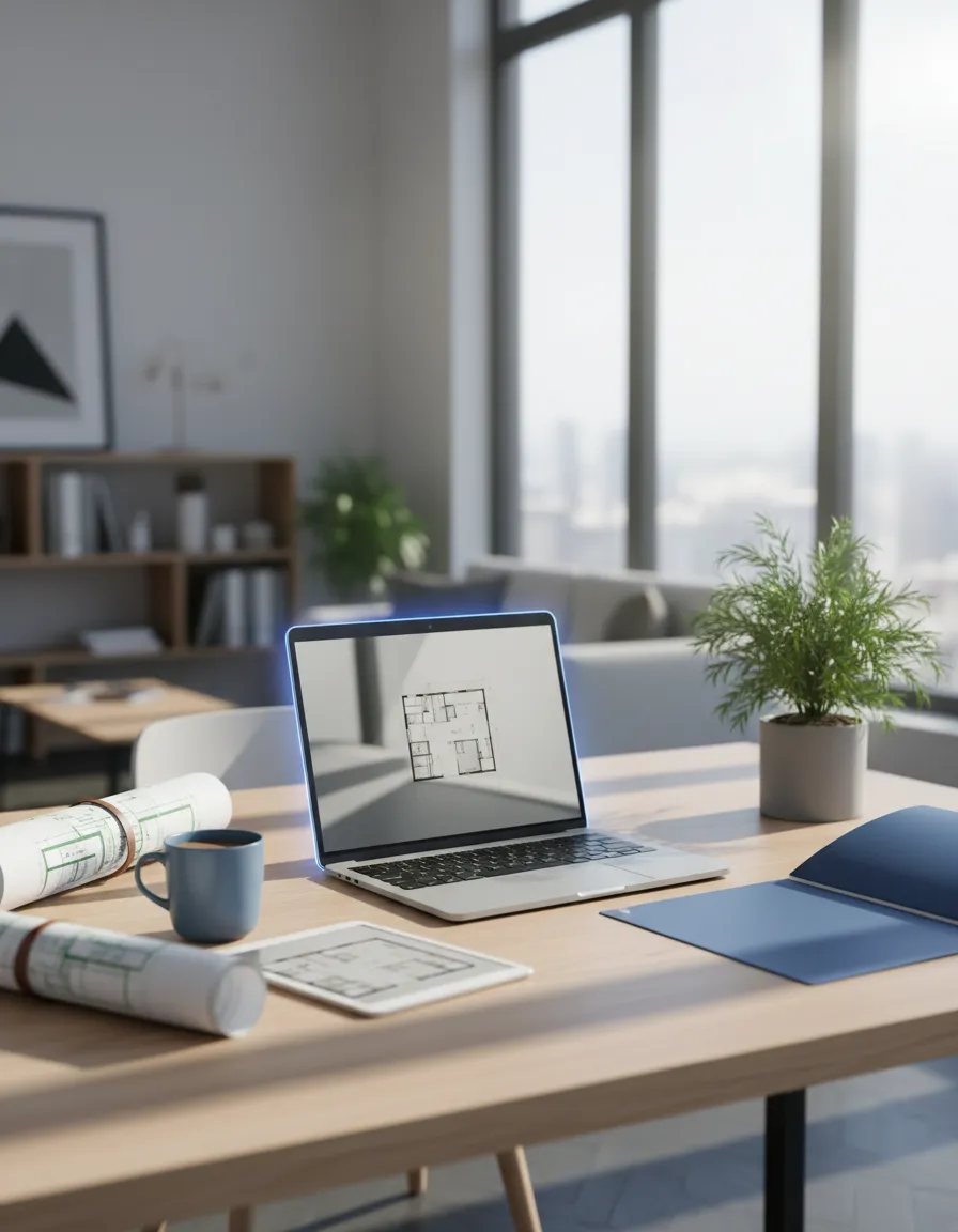 Modern professional real estate workspace