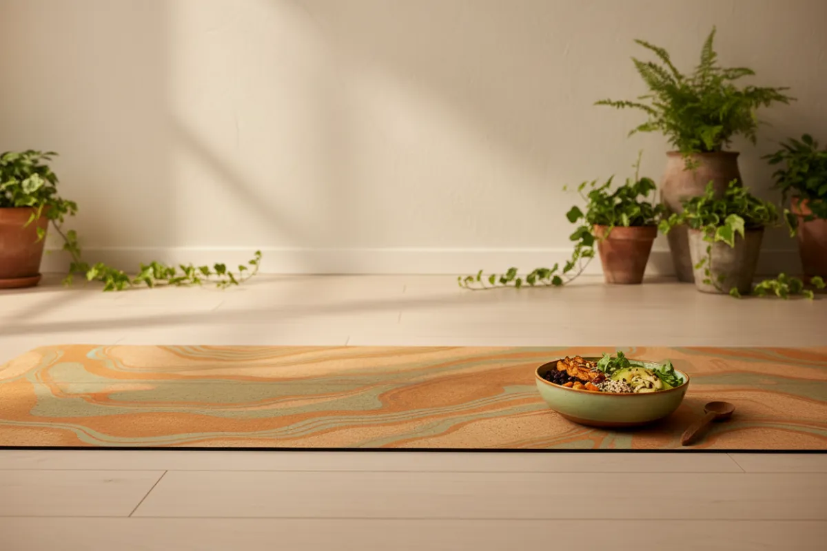 A serene yoga flow and nourishing food setting the vibe