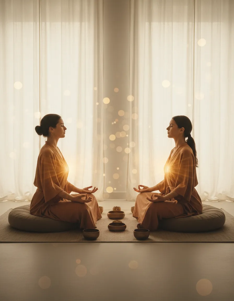 Soft focus image representing a deep breath and relaxation