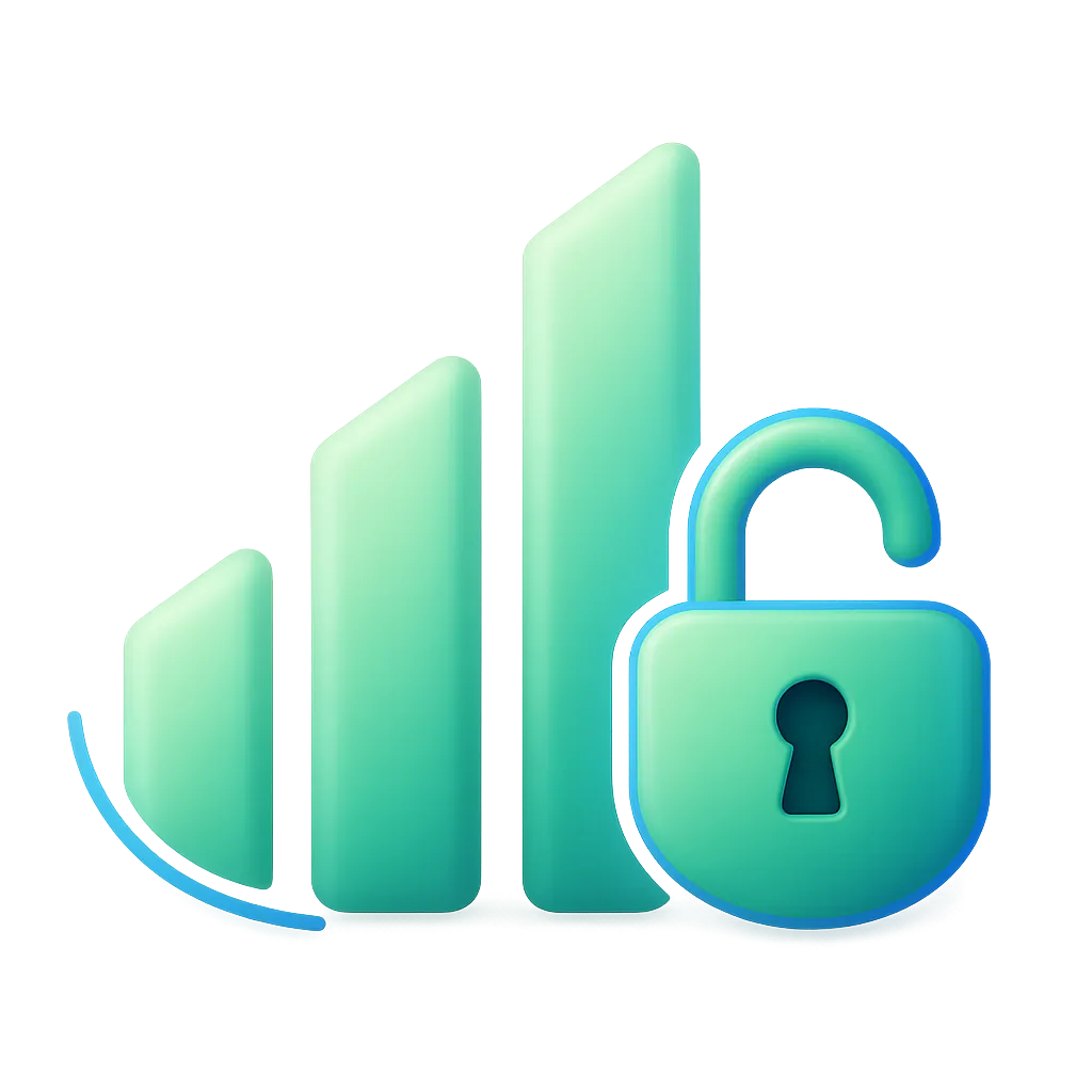 Abstract lock opening signifying unconstrained business growth